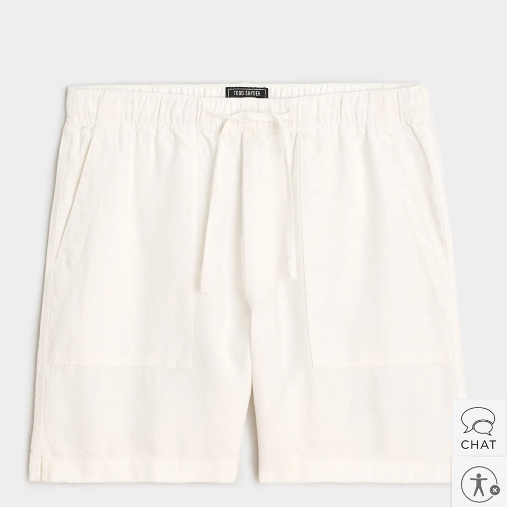 Todd Snyder Men's White Cotton Shorts-XXL